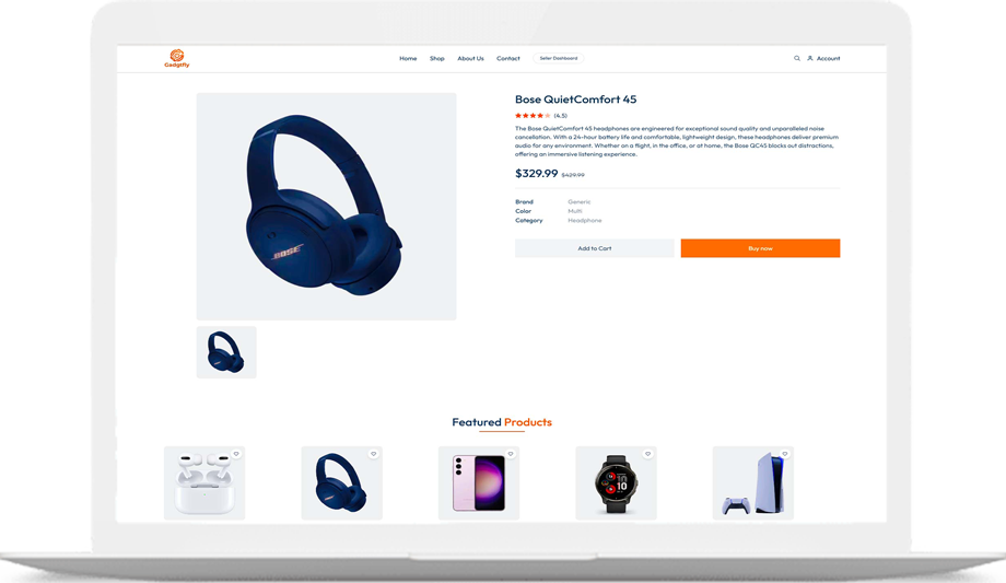 Gadgetfly – Modern Multi-Vendor Electronics E-commerce Platform