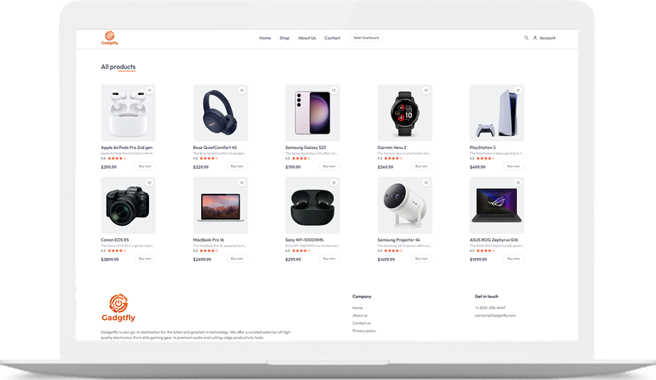Gadgetfly – Modern Multi-Vendor Electronics E-commerce Platform