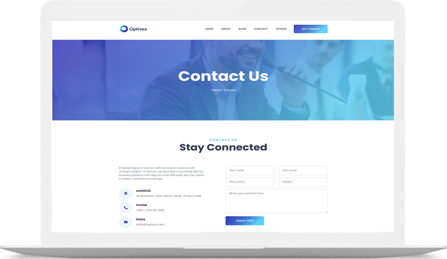 Optivex – Business Consulting & Growth Agency Website