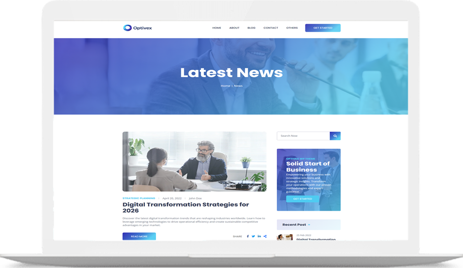 Optivex – Business Consulting & Growth Agency Website