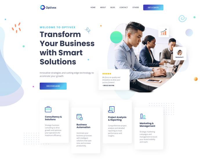 Optivex – Business Consulting & Growth Agency Website