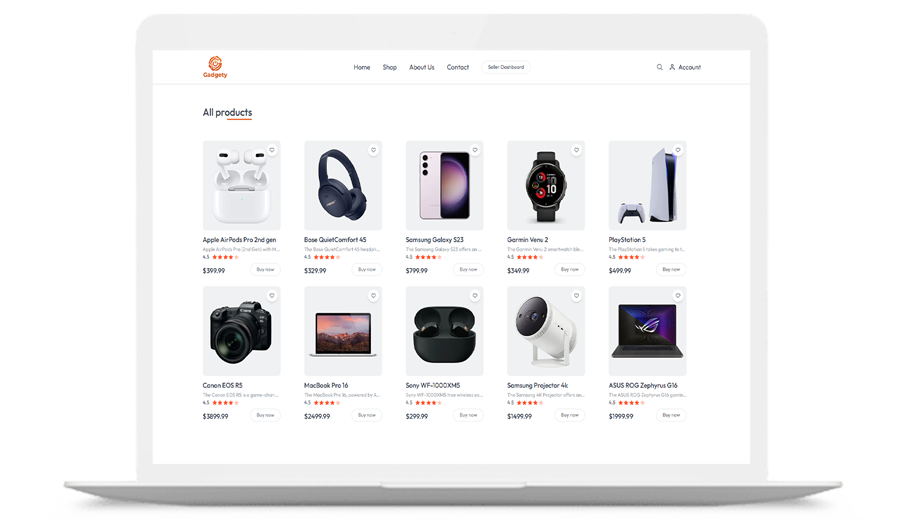 Gadgety – Modern Multi-Vendor Electronics E-commerce Platform
