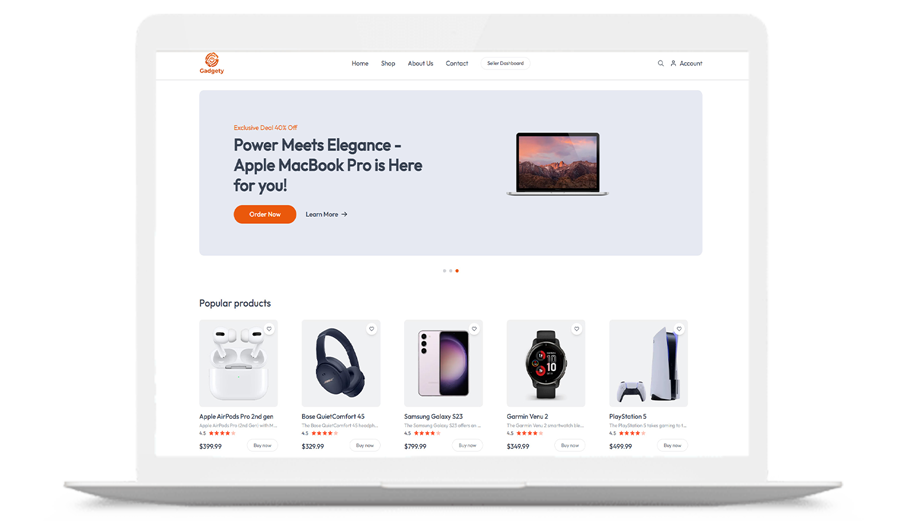 Gadgety – Modern Multi-Vendor Electronics E-commerce Platform