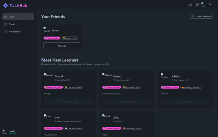 TalkHub – Language Exchange & Social Learning Platform