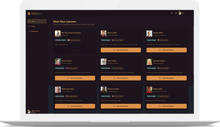 TalkHub – Language Exchange & Social Learning Platform