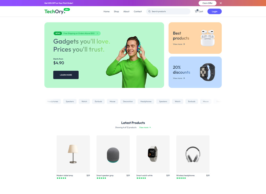 TechOry Plus – Modern E-commerce Platform for Smart Gadgets