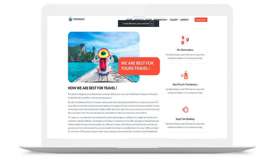 TripNest – Modern Travel & Tour Booking Platform